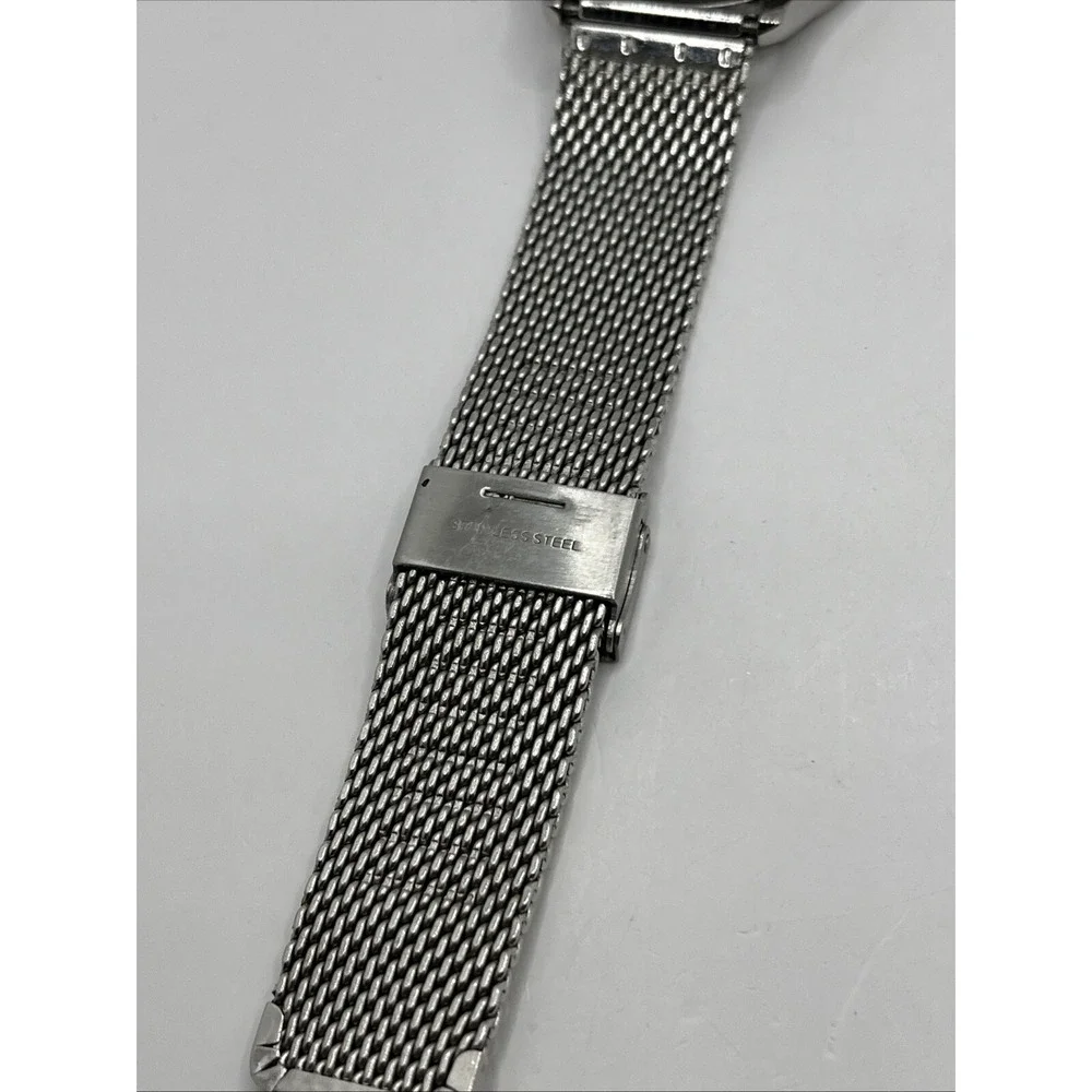 Daniel Klein Men's Quartz Watch 42mm Case Silver Mesh Metal Band-‎ New Battery